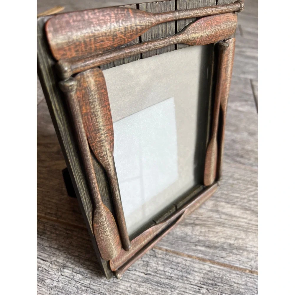 Lodge Life Boat Oars Picture Frame RUSS 5x7 Tabletop Photo‎ Holder Rowing Oar